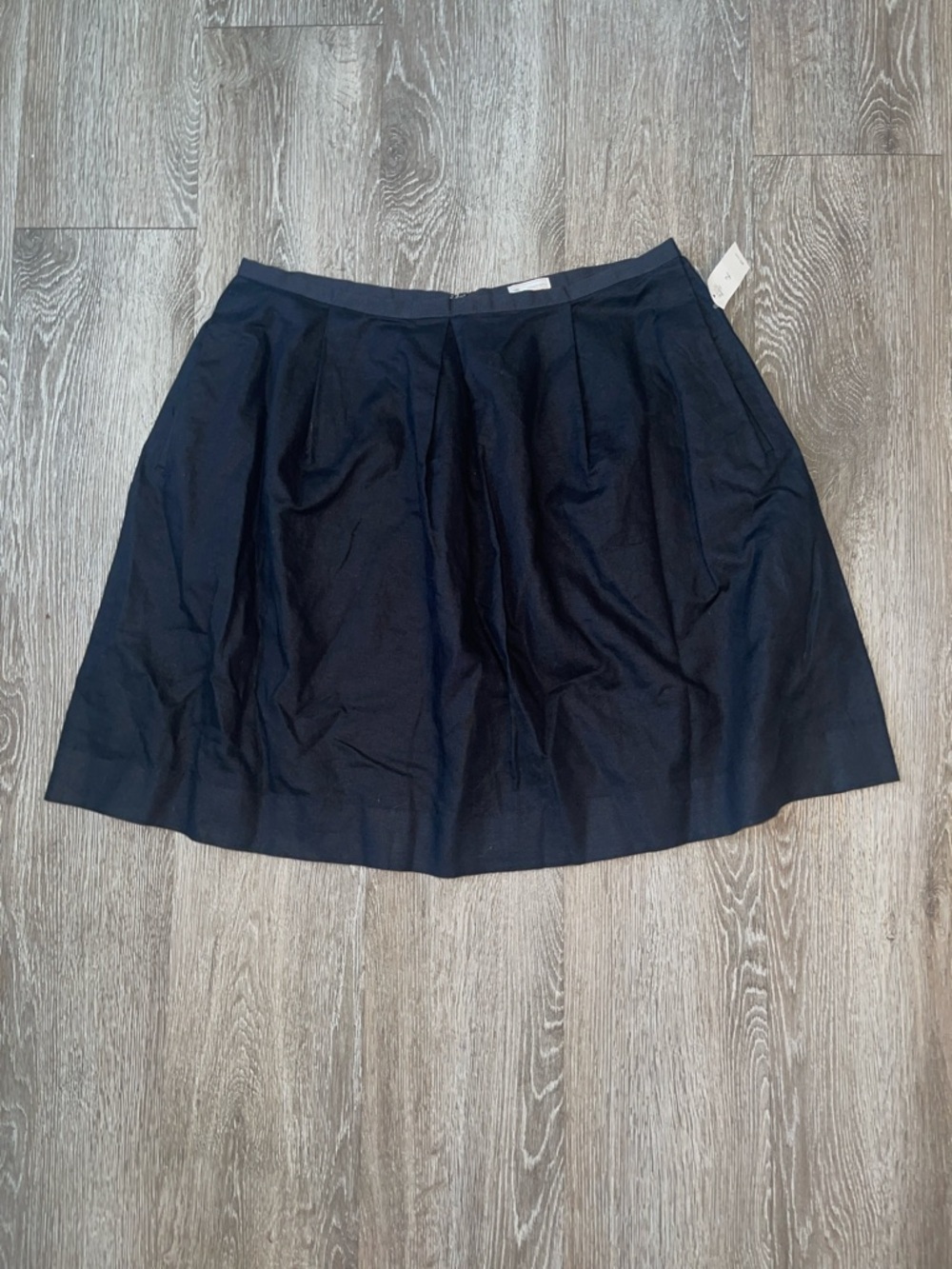 GAP black linen blend  Pleated Circle Skirt 12 tall casual business beach